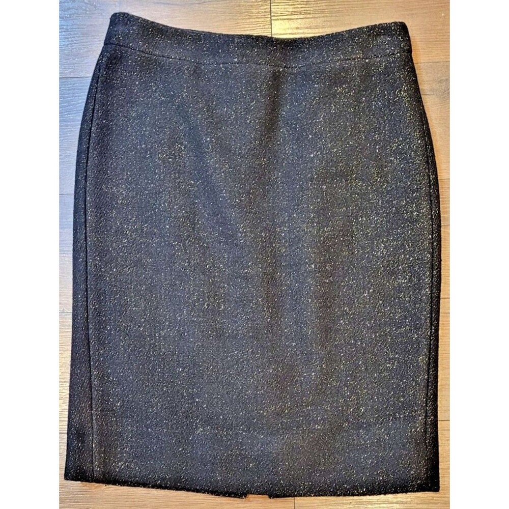 J. Crew No 2 Pencil Black Wool Blend Skirt SZ 6 Career Classy Preppy Holiday